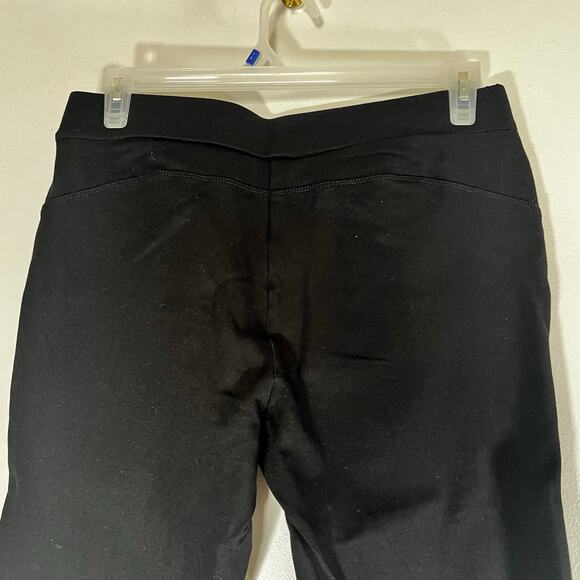 Ann Taylor Black Pull-on Straight Ankle Pants Large/Tall Zippered Pockets - Picture 5 of 16
